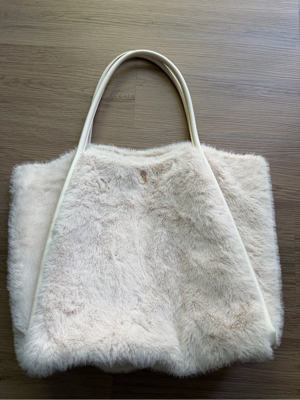 Victoria's Secret Cream Faux Fur Tote Bag